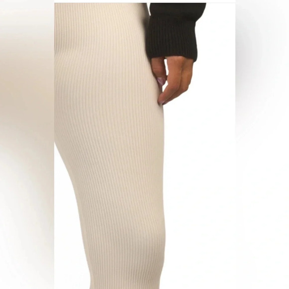 Zara ribbed cream stretch pants size M/L new with tags - Picture 3 of 3